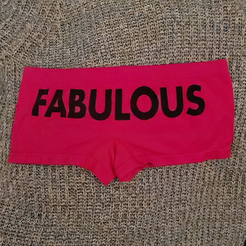 Pink and black booty shorts